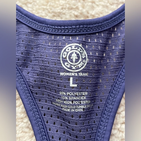 Gold’s Gym Ladies Workout Tank Top Purple Mesh Back Size Large - Picture 2 of 5